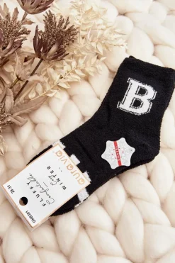 New Młodzieżowe Ciepłe Skarpety Czarne Skarpetki|Skarpetki