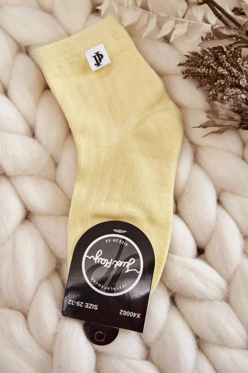 Skarpetki|Skarpetki>Just Play Młodzieżowe Klasyczne Skarpety Prążek Żółte