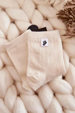 New Młodzieżowe Klasyczne Skarpety Prążek Kremowe Skarpetki|Skarpetki