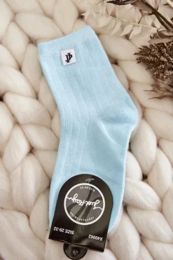 Skarpetki|Skarpetki>Just Play Młodzieżowe Klasyczne Skarpety Prążek Jasnoniebieskie