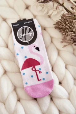Hot Just Play Młodzieżowe Skarpetki Wzór Flaming I Kropki Różowe