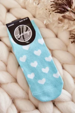 Online Młodzieżowe Skarpetki Wzór Serce Miętowe Skarpetki|Skarpetki