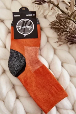 Sale Młodzieżowe Wysokie Bawełniane Skarpety Pomarańczowe Skarpetki|Skarpetki
