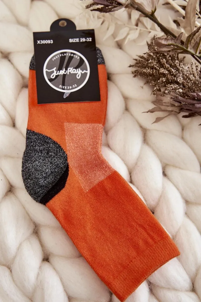 Sale Młodzieżowe Wysokie Bawełniane Skarpety Pomarańczowe Skarpetki|Skarpetki
