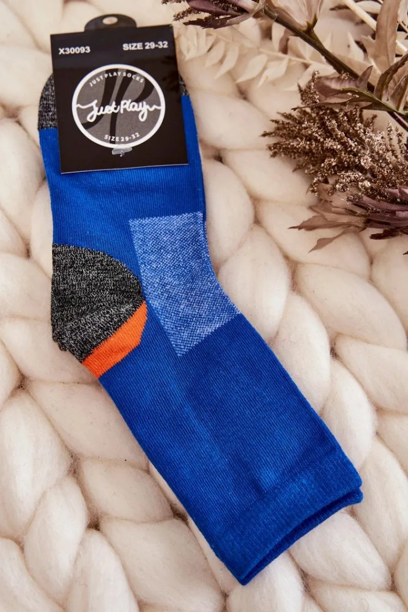 Discount Młodzieżowe Wysokie Bawełniane Skarpety Niebieskie Skarpetki|Skarpetki