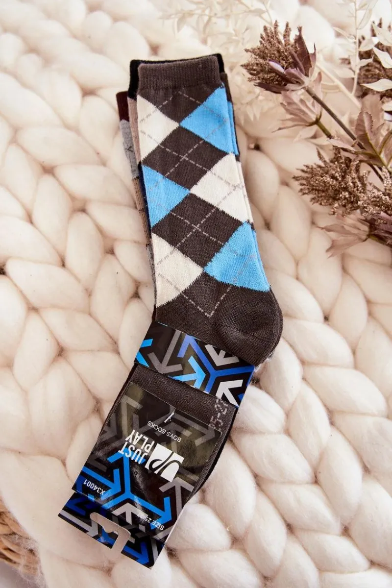 Best Młodzieżowe Wysokie Skarpety W Kratę 5-Pak Multikolor Skarpetki|Skarpetki