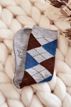 Best Młodzieżowe Wysokie Skarpety W Kratę 5-Pak Multikolor Skarpetki|Skarpetki