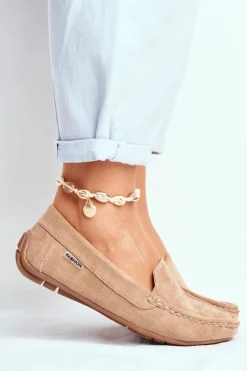 Discount Mokasyny Damskie Beżowe Zamszowe Morreno Damskie Loafersy Damskie|Mokasyny Damskie Zamszowe