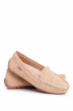 Discount Mokasyny Damskie Beżowe Zamszowe Morreno Damskie Loafersy Damskie|Mokasyny Damskie Zamszowe