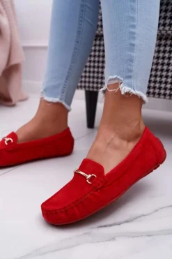 Best Mokasyny Damskie Czerwone Zamszowe Sonnero Damskie Mokasyny Damskie Zamszowe