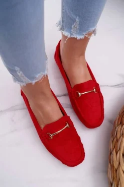 Best Mokasyny Damskie Czerwone Zamszowe Sonnero Damskie Mokasyny Damskie Zamszowe