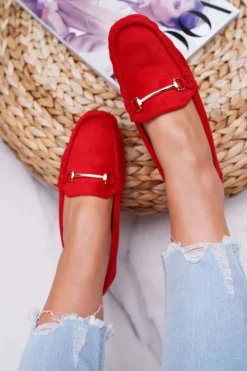 Best Mokasyny Damskie Czerwone Zamszowe Sonnero Damskie Mokasyny Damskie Zamszowe