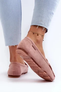 Best Big Star Shoes Mokasyny Damskie Eko Zamszowe Big Star NN274928 Memory Foam System Różowe