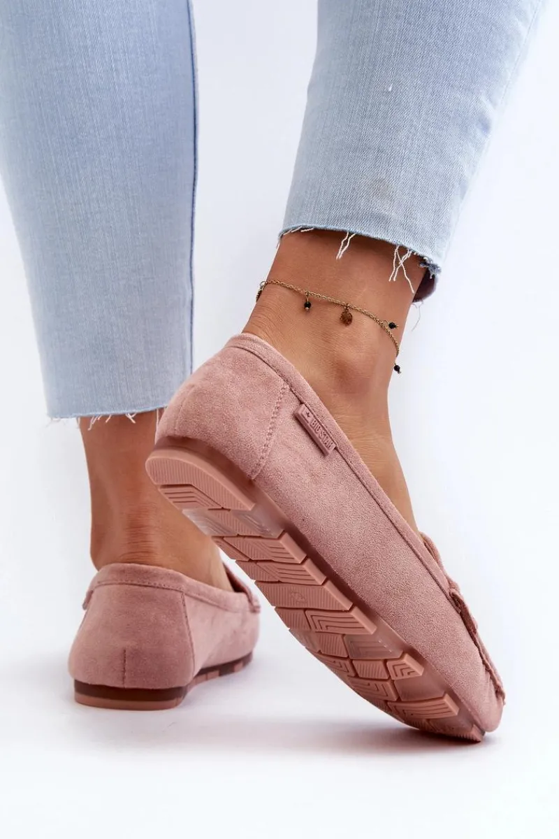 Best Big Star Shoes Mokasyny Damskie Eko Zamszowe Big Star NN274928 Memory Foam System Różowe