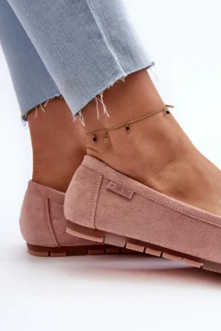 Best Big Star Shoes Mokasyny Damskie Eko Zamszowe Big Star NN274928 Memory Foam System Różowe