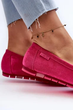 Best Mokasyny Damskie Eko Zamszowe Big Star NN274934 Memory Foam System Fuksja Damskie Loafersy Damskie|Mokasyny Damskie Zamszowe