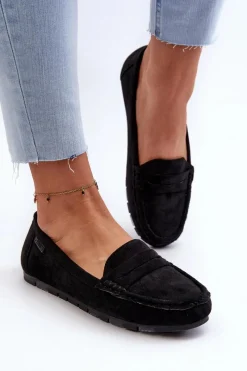 Loafersy Damskie|Mokasyny Damskie Zamszowe>Big Star Shoes Mokasyny Damskie Eko Zamszowe Big Star NN274929 Memory Foam System Czarne