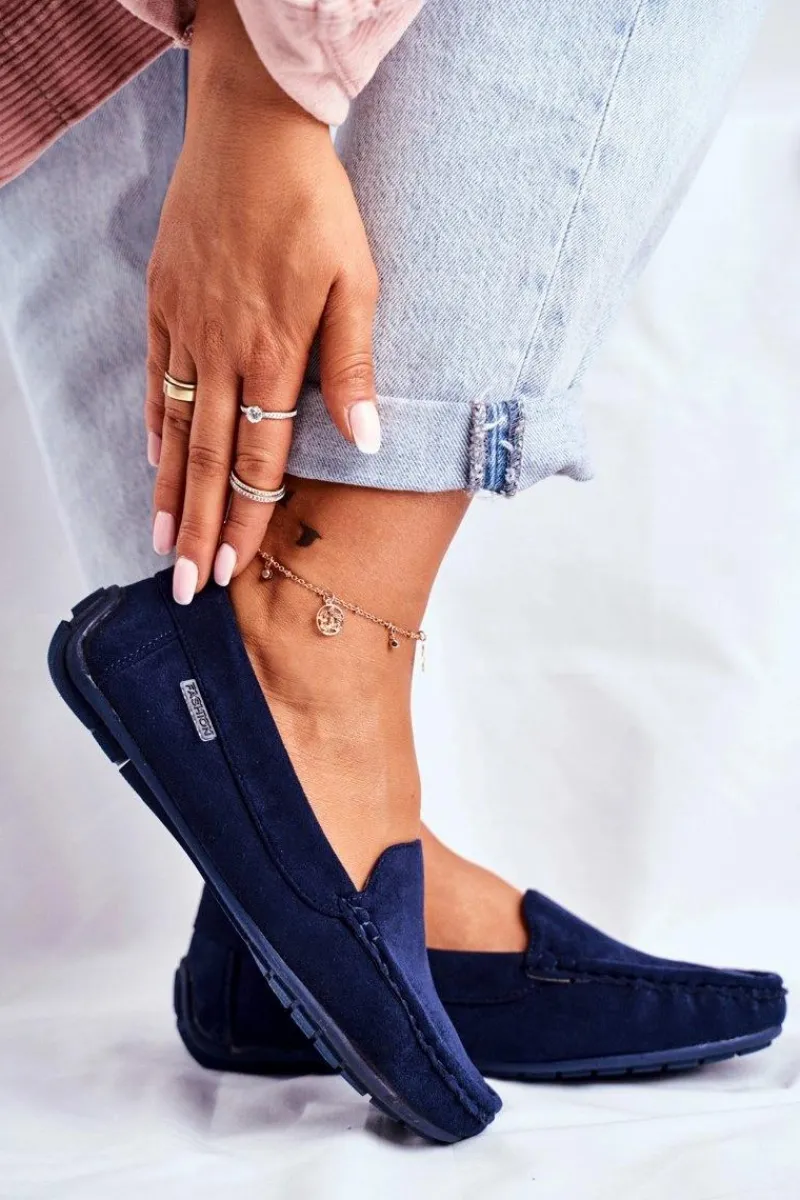 Online Mokasyny Damskie Granatowe Zamszowe Morreno Damskie Loafersy Damskie|Mokasyny Damskie Zamszowe