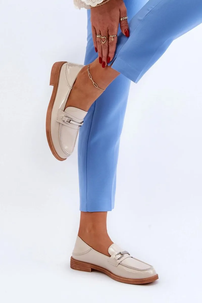 Mokasyny Damskie Lakierowane>Buty damskie Vinceza Mokasyny Damskie Lakierowane Beżowe Nurea