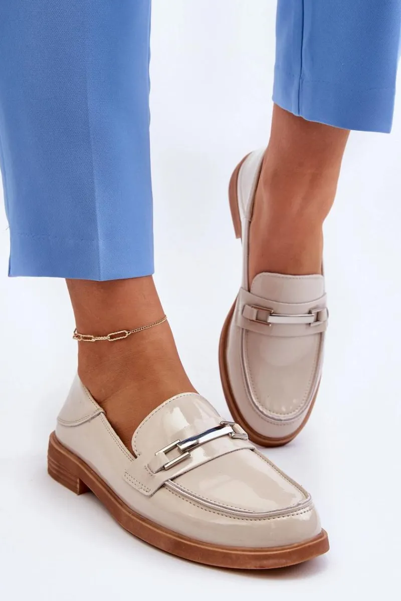 Mokasyny Damskie Lakierowane>Buty damskie Vinceza Mokasyny Damskie Lakierowane Beżowe Nurea