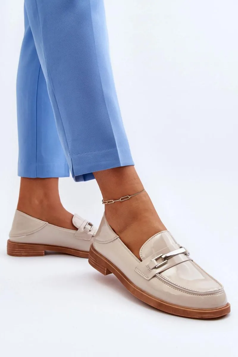 Mokasyny Damskie Lakierowane>Buty damskie Vinceza Mokasyny Damskie Lakierowane Beżowe Nurea