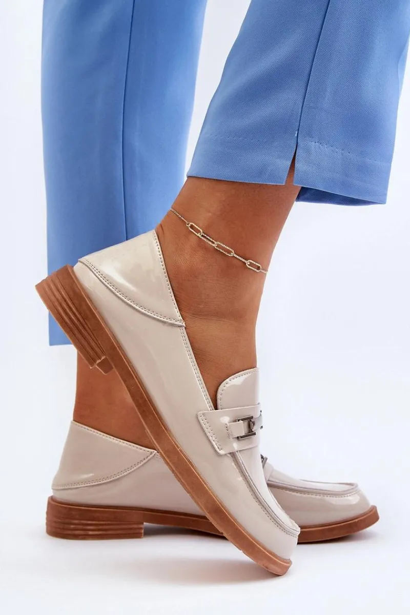 Mokasyny Damskie Lakierowane>Buty damskie Vinceza Mokasyny Damskie Lakierowane Beżowe Nurea