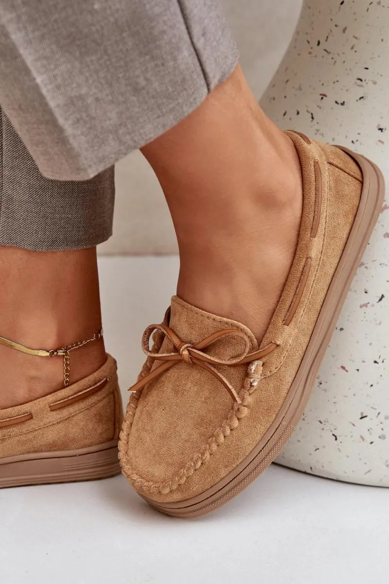 Loafersy Damskie|Mokasyny Na Platformie>Boto Mokasyny Damskie Na Płaskiej Podeszwie Camel Timannie