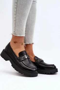 Clearance Mokasyny Damskie Na Płaskim Obcasie Czarne Ezoma Damskie Loafersy Damskie|Mokasyny Płaskie