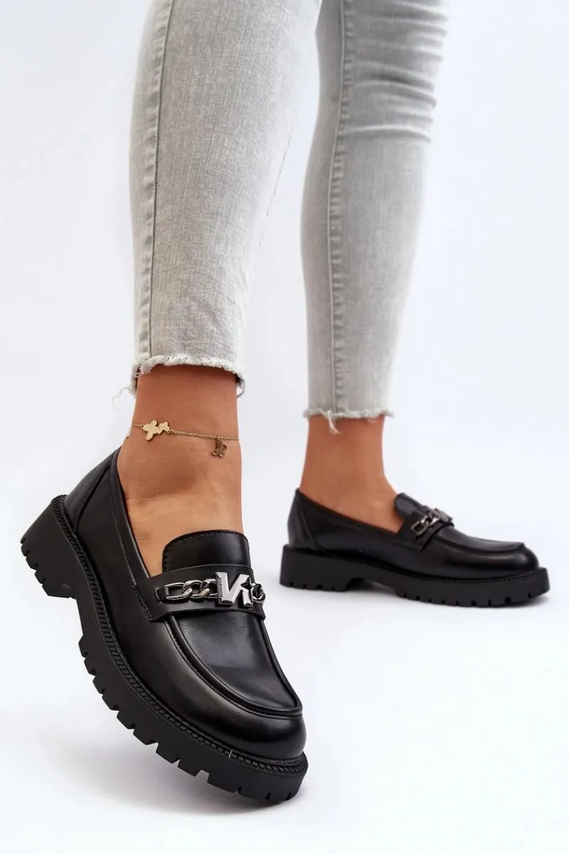 Clearance Mokasyny Damskie Na Płaskim Obcasie Czarne Ezoma Damskie Loafersy Damskie|Mokasyny Płaskie