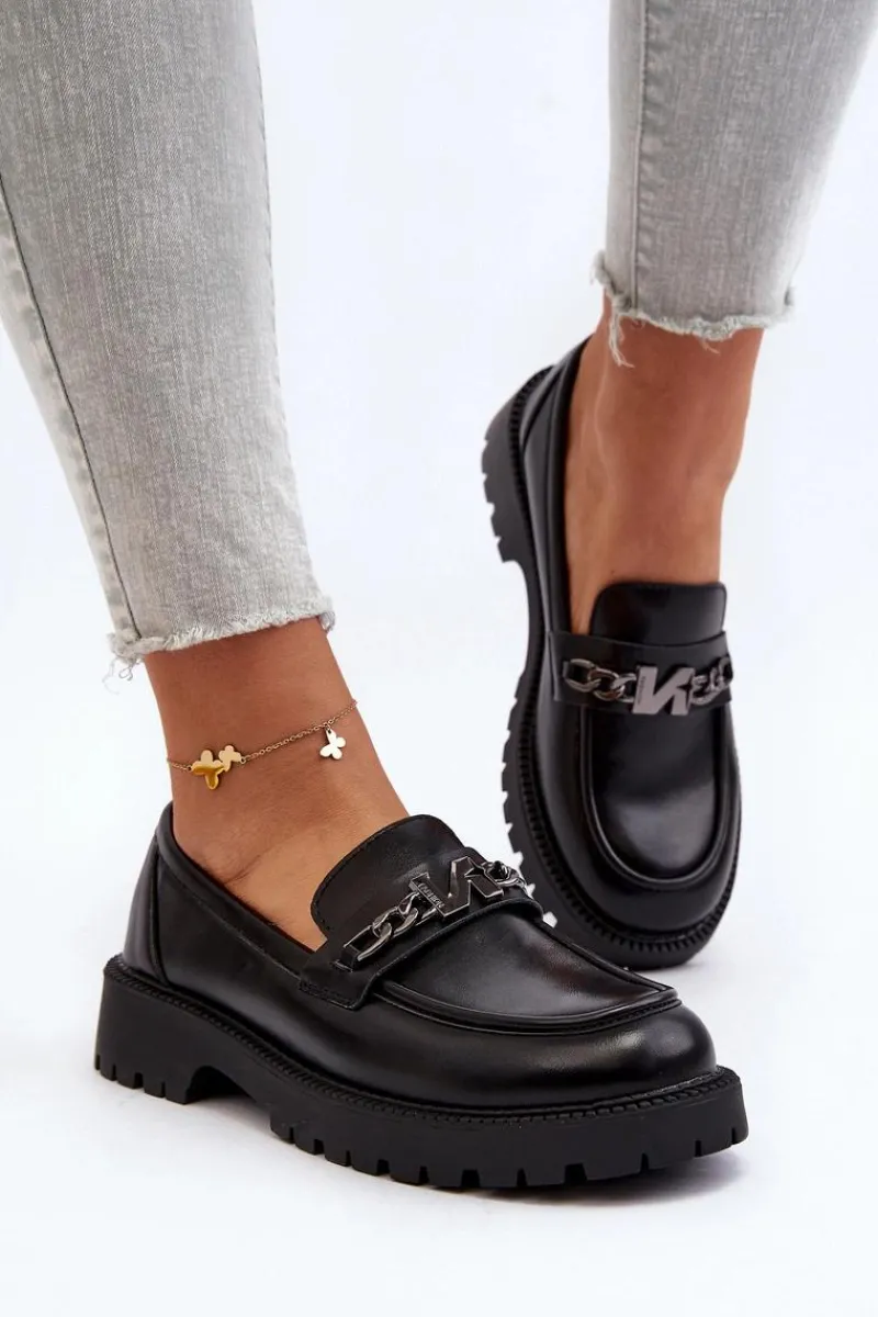 Clearance Mokasyny Damskie Na Płaskim Obcasie Czarne Ezoma Damskie Loafersy Damskie|Mokasyny Płaskie