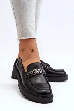 Clearance Mokasyny Damskie Na Płaskim Obcasie Czarne Ezoma Damskie Loafersy Damskie|Mokasyny Płaskie