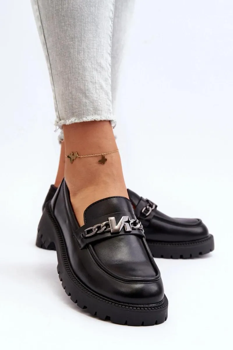 Clearance Mokasyny Damskie Na Płaskim Obcasie Czarne Ezoma Damskie Loafersy Damskie|Mokasyny Płaskie