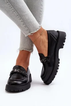 Clearance Mokasyny Damskie Na Płaskim Obcasie Czarne Ezoma Damskie Loafersy Damskie|Mokasyny Płaskie