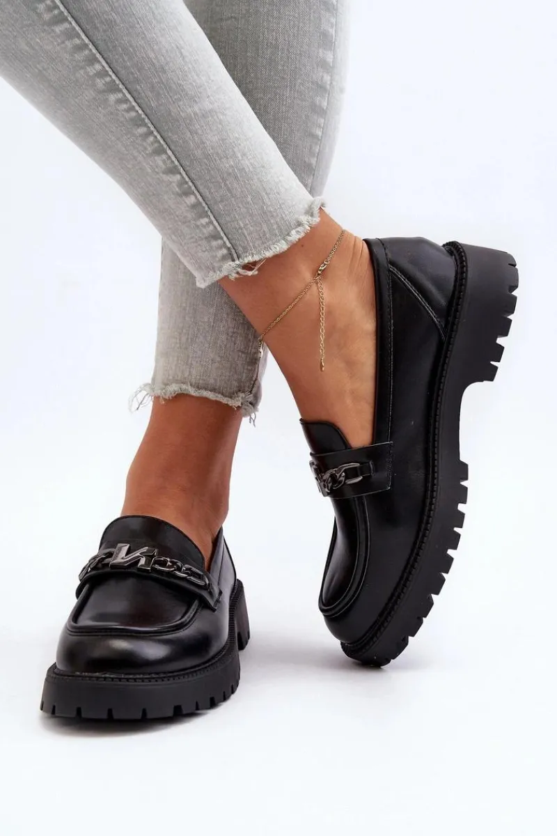 Clearance Mokasyny Damskie Na Płaskim Obcasie Czarne Ezoma Damskie Loafersy Damskie|Mokasyny Płaskie