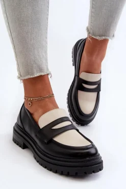 Online Mokasyny Damskie Na Płaskim Obcasie I Platformie Czarne Kaldira Damskie Mokasyny Damskie Skórzane|Mokasyny Na Platformie