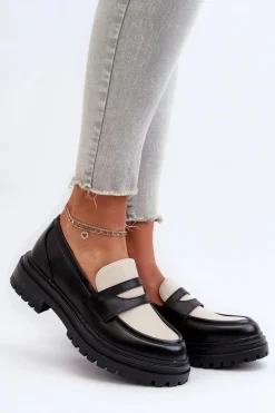 Online Mokasyny Damskie Na Płaskim Obcasie I Platformie Czarne Kaldira Damskie Mokasyny Damskie Skórzane|Mokasyny Na Platformie