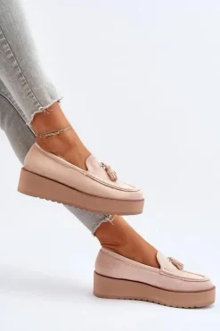 Mokasyny Na Platformie|Mokasyny Damskie Zamszowe><noscript><img width=