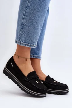 Loafersy Damskie|Mokasyny Na Platformie>Boto Mokasyny Damskie Na Platformie Czarne Railav