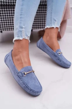 Discount Mokasyny Damskie Niebieskie Zamszowe Sonnero Damskie Mokasyny Damskie Zamszowe