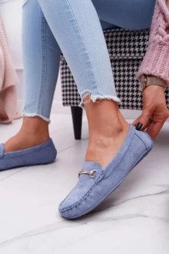 Discount Mokasyny Damskie Niebieskie Zamszowe Sonnero Damskie Mokasyny Damskie Zamszowe
