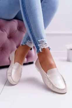 Online Buty Sergio Leone Mokasyny Damskie Sergio Leone Złota Perła Winted