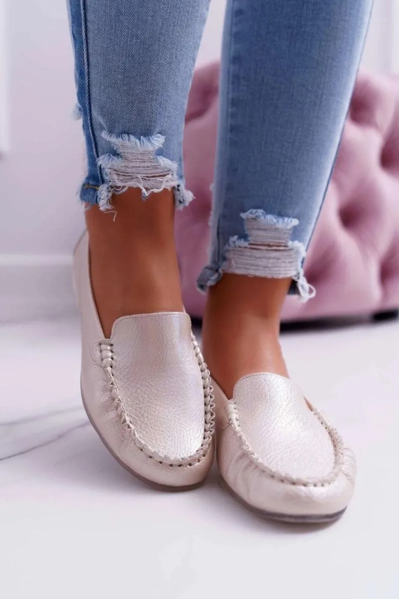 Online Buty Sergio Leone Mokasyny Damskie Sergio Leone Złota Perła Winted