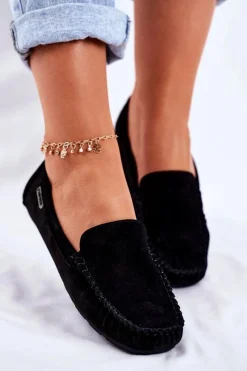 Mokasyny Damskie Zamszowe><noscript><img width=