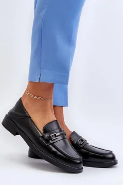 Sale Buty damskie Vinceza Mokasyny Damskie Skórzane Czarne Nurea