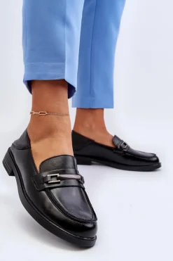 Sale Buty damskie Vinceza Mokasyny Damskie Skórzane Czarne Nurea