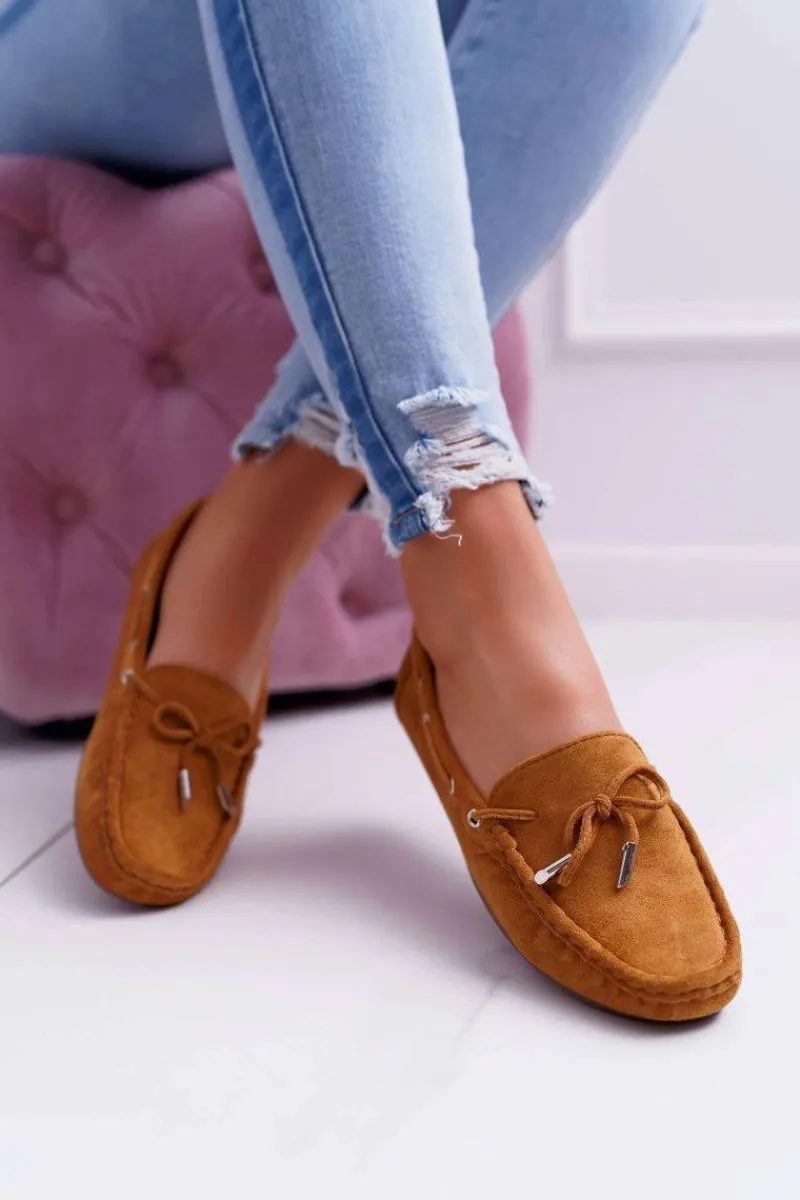 Hot Boto Mokasyny Damskie Wygodne Eko-zamsz Camel Memfi