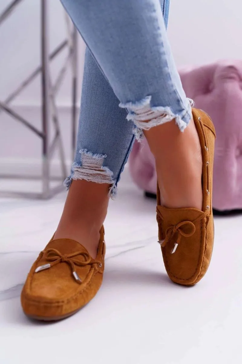 Hot Boto Mokasyny Damskie Wygodne Eko-zamsz Camel Memfi