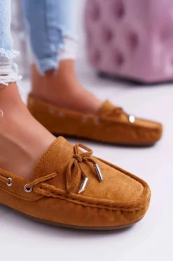 Hot Boto Mokasyny Damskie Wygodne Eko-zamsz Camel Memfi