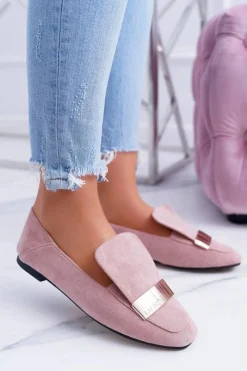 Online Mokasyny Damskie Z Blaszką Złote Lordsy Lu Boo Harlem Damskie Mokasyny Damskie Zamszowe