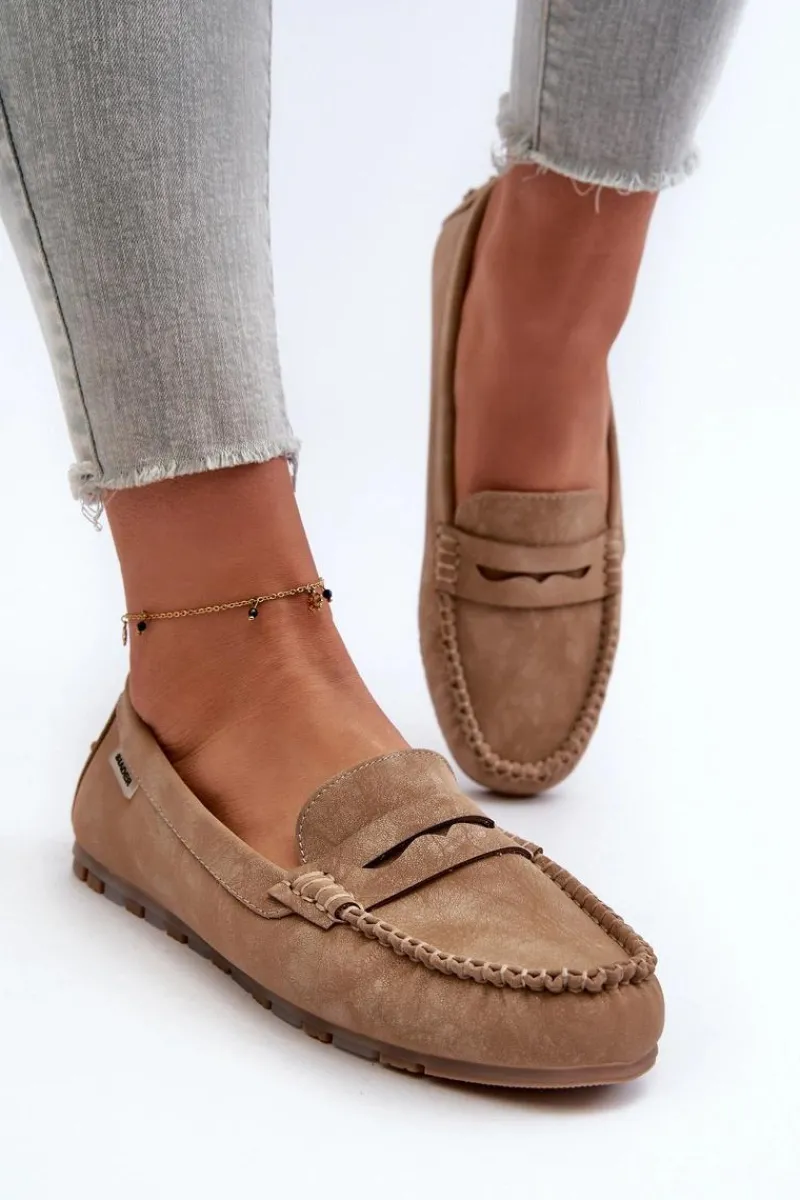 Best Mokasyny Damskie Z Eko Skóry Brązowe Celoria Damskie Loafersy Damskie|Mokasyny Damskie Skórzane